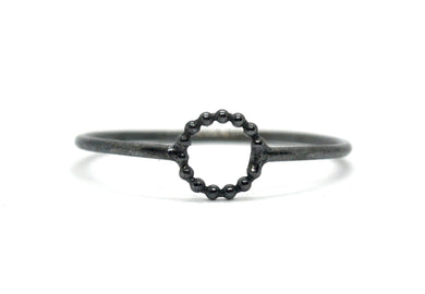 Circle ring in oxidized silver