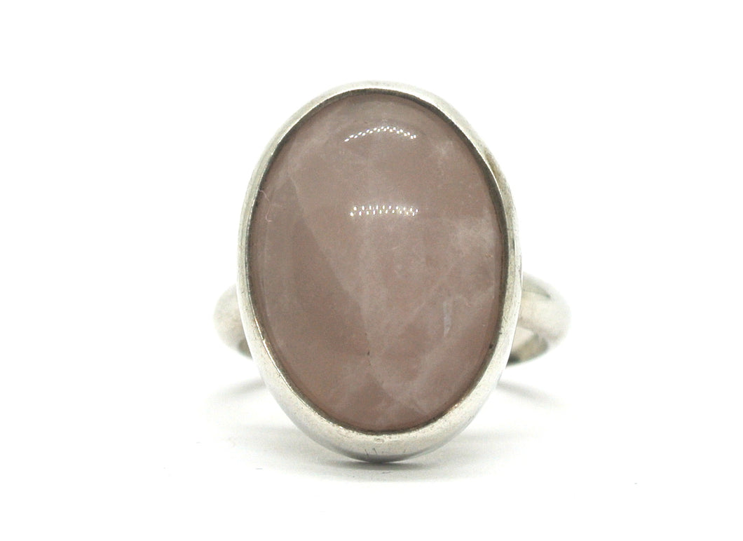 Silver ring with silver-set stone