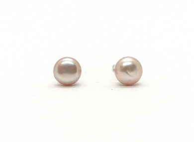 Silver earrings with pink pearls