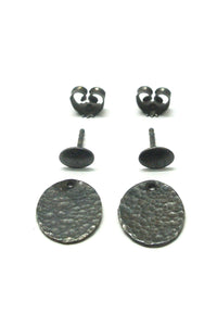 Banquet earrings in oxidized silver