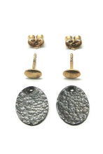 Load image into Gallery viewer, Banquet earrings gold-plated and oxidized silver