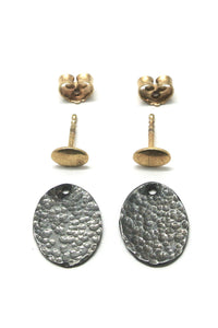 Banquet earrings gold-plated and oxidized silver