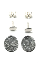 Load image into Gallery viewer, Banquet earrings silver and oxidized silver