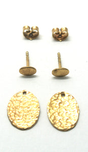 Banquet earrings in gold-plated silver