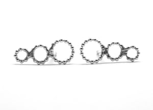 Triple circle earrings in silver