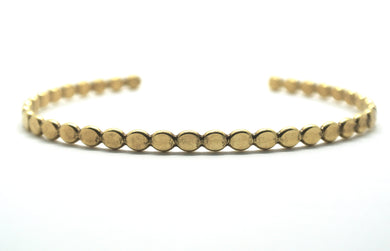 Flat bubble bangle in gold-plated silver