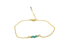 Load image into Gallery viewer, Simple gold-plated bracelet with teal pearls