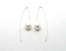 Load image into Gallery viewer, Long earrings with large white freshwater pearls
