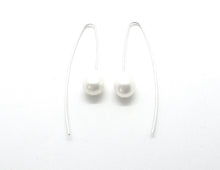 Load image into Gallery viewer, Long earrings with large white freshwater pearls