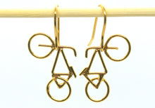 Load image into Gallery viewer, Bike earrings gold-plated silver