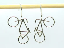 Load image into Gallery viewer, Bike earrings silver