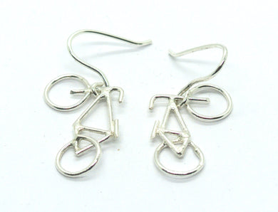 Bike earrings silver