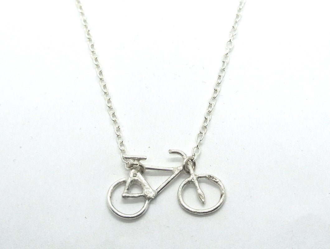 Bicycle necklace silver