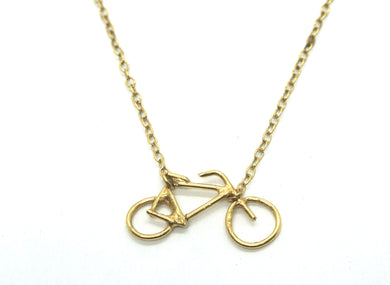 Bicycle necklace gold-plated silver